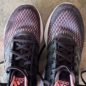 Adidas black, pink and white  bounce shoes 10.5